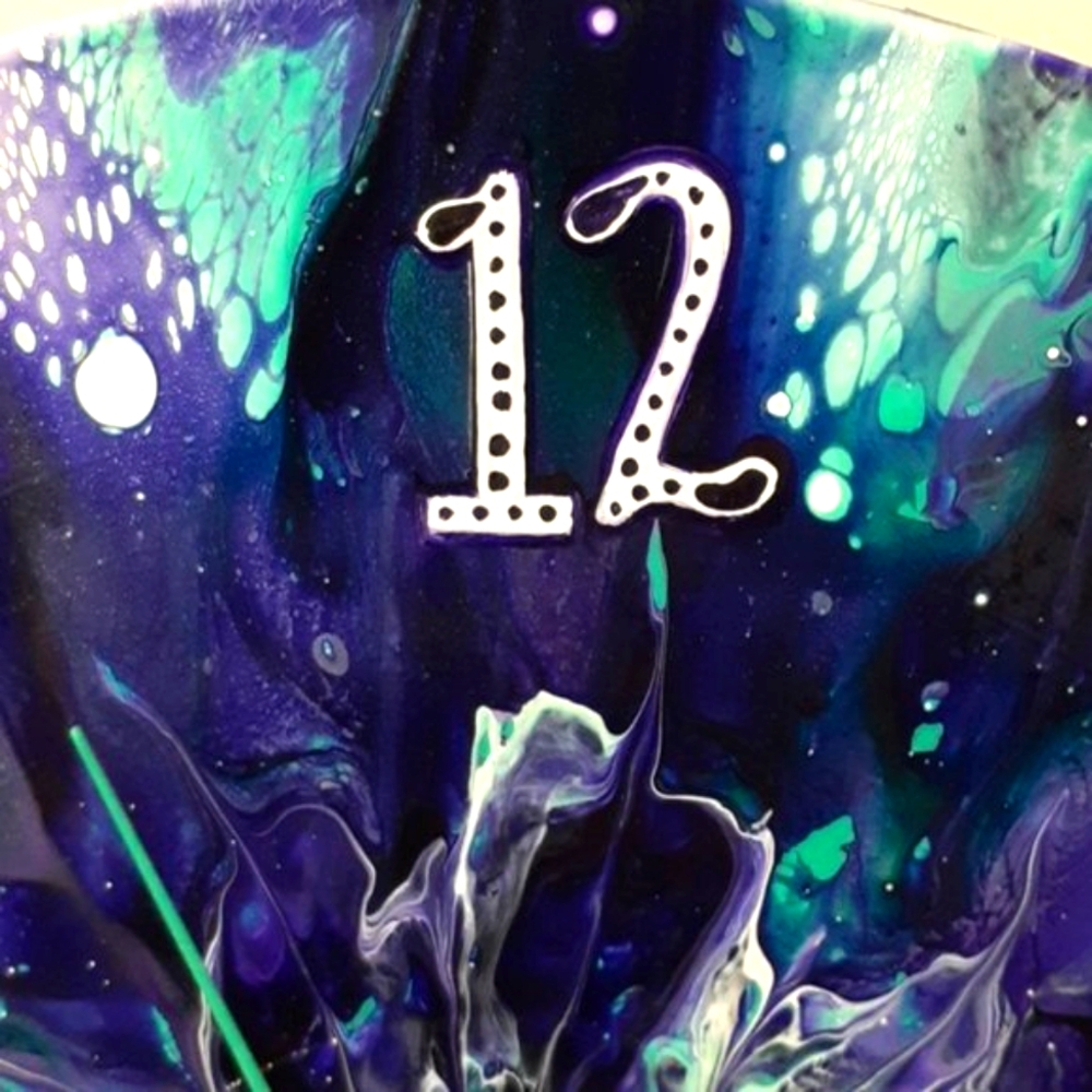 Hand Crafted Vinyl Record Clock Repurposed Upcycled Acrylic Fluid Art Wall Art - Picture 6 of 10